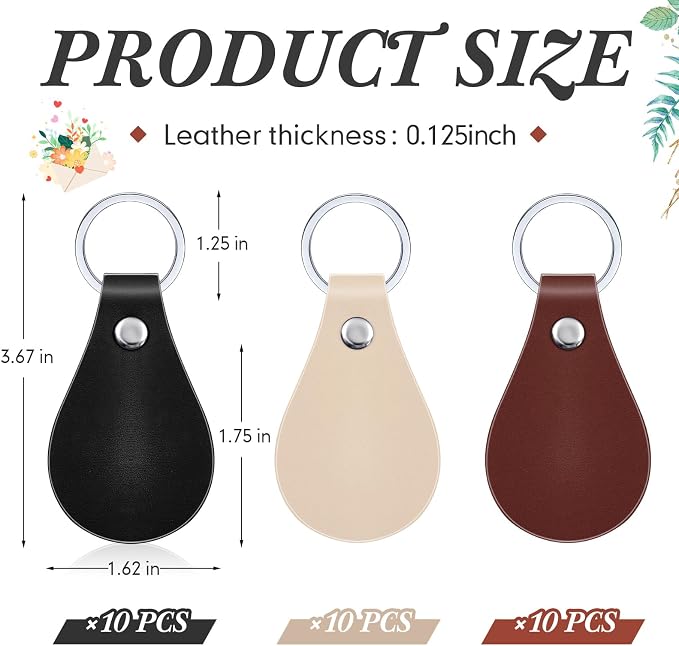Taiyin 30 Pcs Leather Key Fob Kit