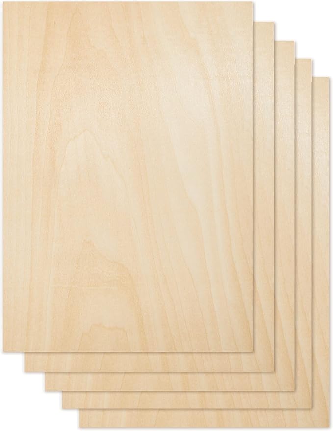 CRAFTIFF Plywood Board Basswood Sheets 1/16 inch, Thin Natural Unfinished Wood