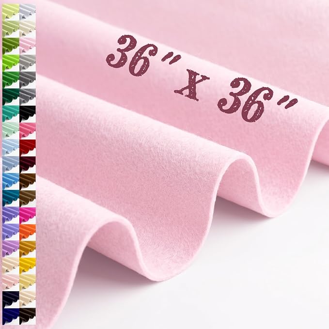 Large Felt Fabric Sheet 36 x 36 Inch, 1.6mm Thick | Soft nonwoven felt