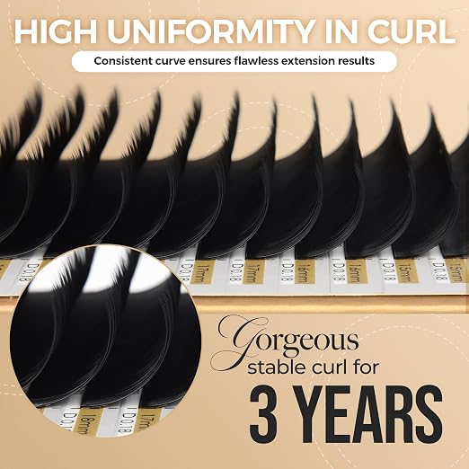 LASHVIEW Silk Mink Fake Eyelash Extensions 0.20 Thickness C Curl Mixed Tray