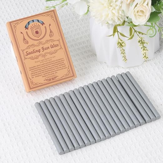 Gray Sealing Wax Sticks, WASOHLING 20Pcs Glue Gun Wax Seal Sticks