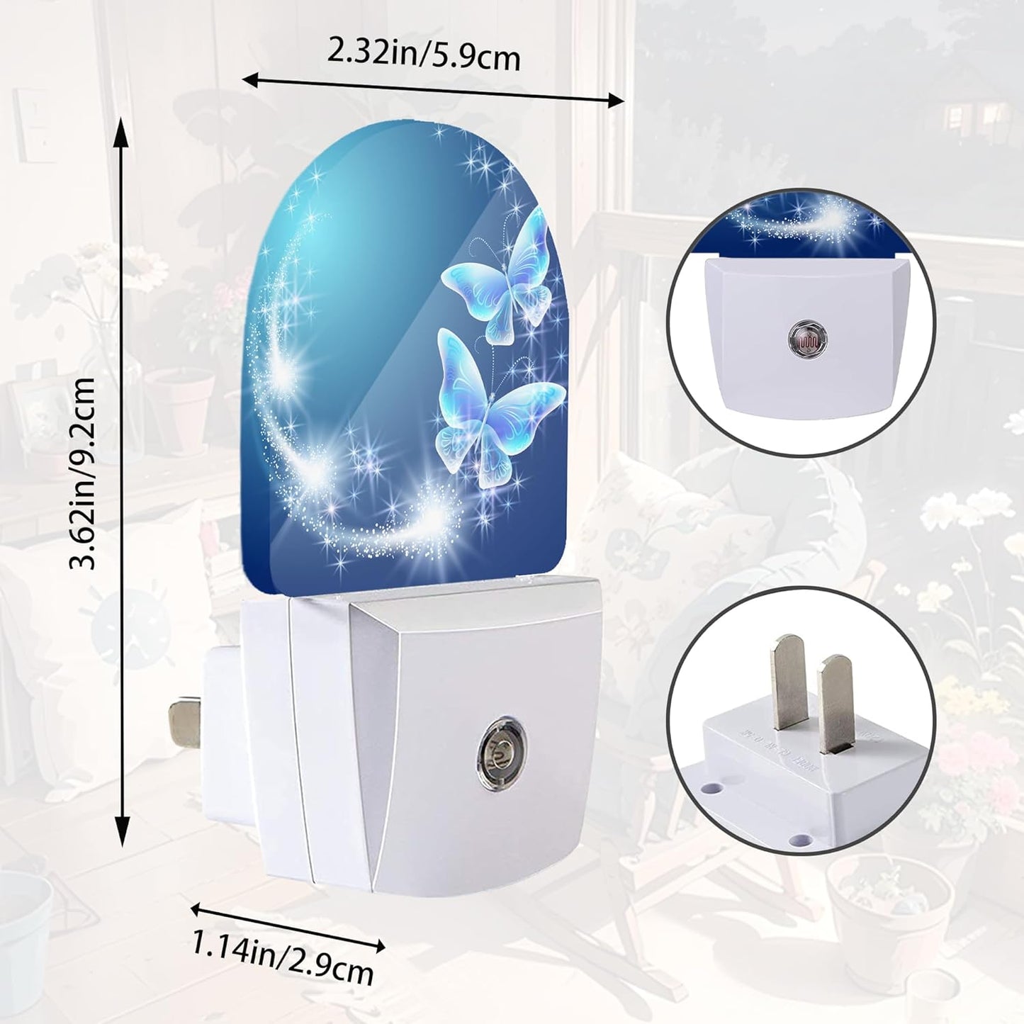 Butterfly Night Light,Night Lights Plug into Wall with Dusk to Dawn Sensor,Lamp for Bedroom Bathroom Hallway Nightlight for Women Girls
