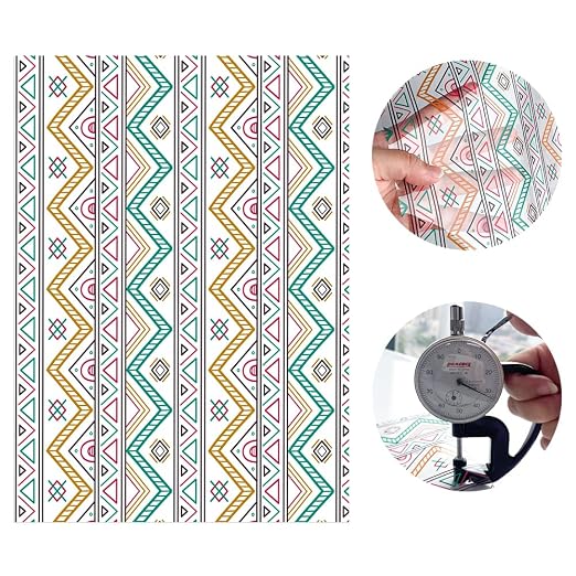 ONEART | 10 Pieces Bohemian Printed Clear PVC Vinyl Sheets, A4 Size Ethnic Boho