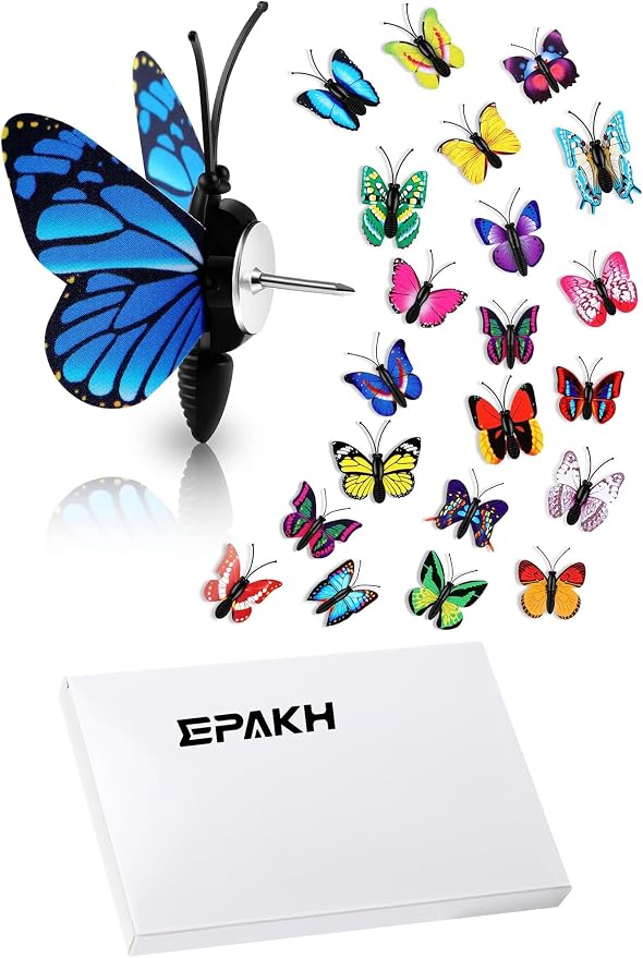 Epakh 30 Pcs Butterfly Thumb Tacks Decorative Butterfly Push Pins Push Pins