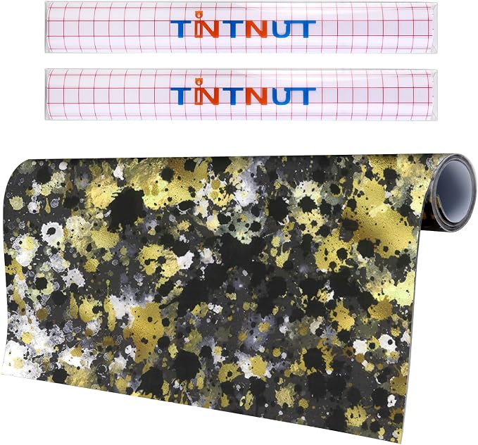 Tintnut Black Gold Permanent Vinyl Roll 12in x 5ft Splash Adhesive Vinyl | Home