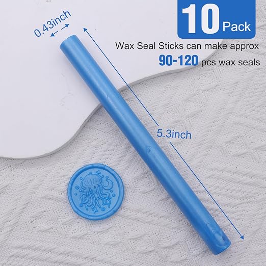 Bright Blue Sealing Wax Sticks, HOSEALING 10pcs Glue Gun Sealing Wax Sticks