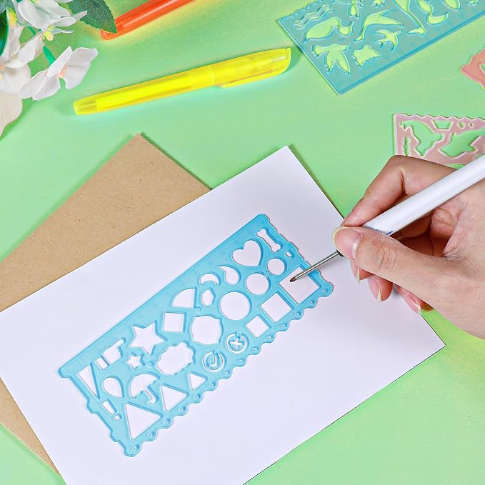 8PCS Drawing Stencils Set for Kids, Animal-Shaped Stencils Template Plastic