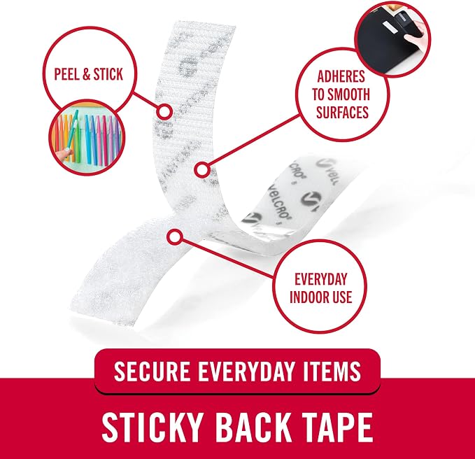 VELCRO Brand 15ft x 3/4in I White Tape Roll