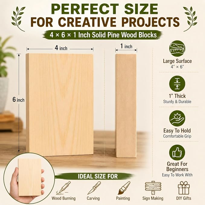 Unfinished Wood Blocks for Crafting