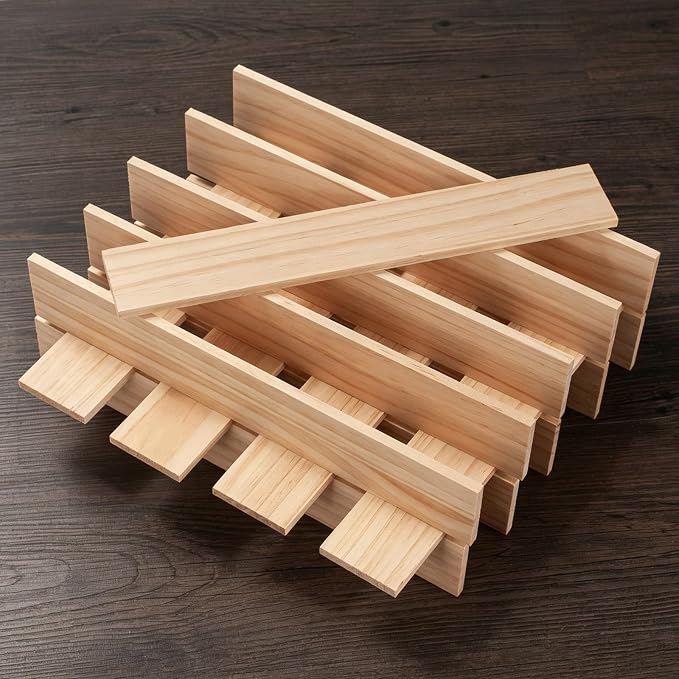 Wooden Dowels for Crafts, Wood Strips Trim Wood Slats Planks for Wall 1/4" × 2"