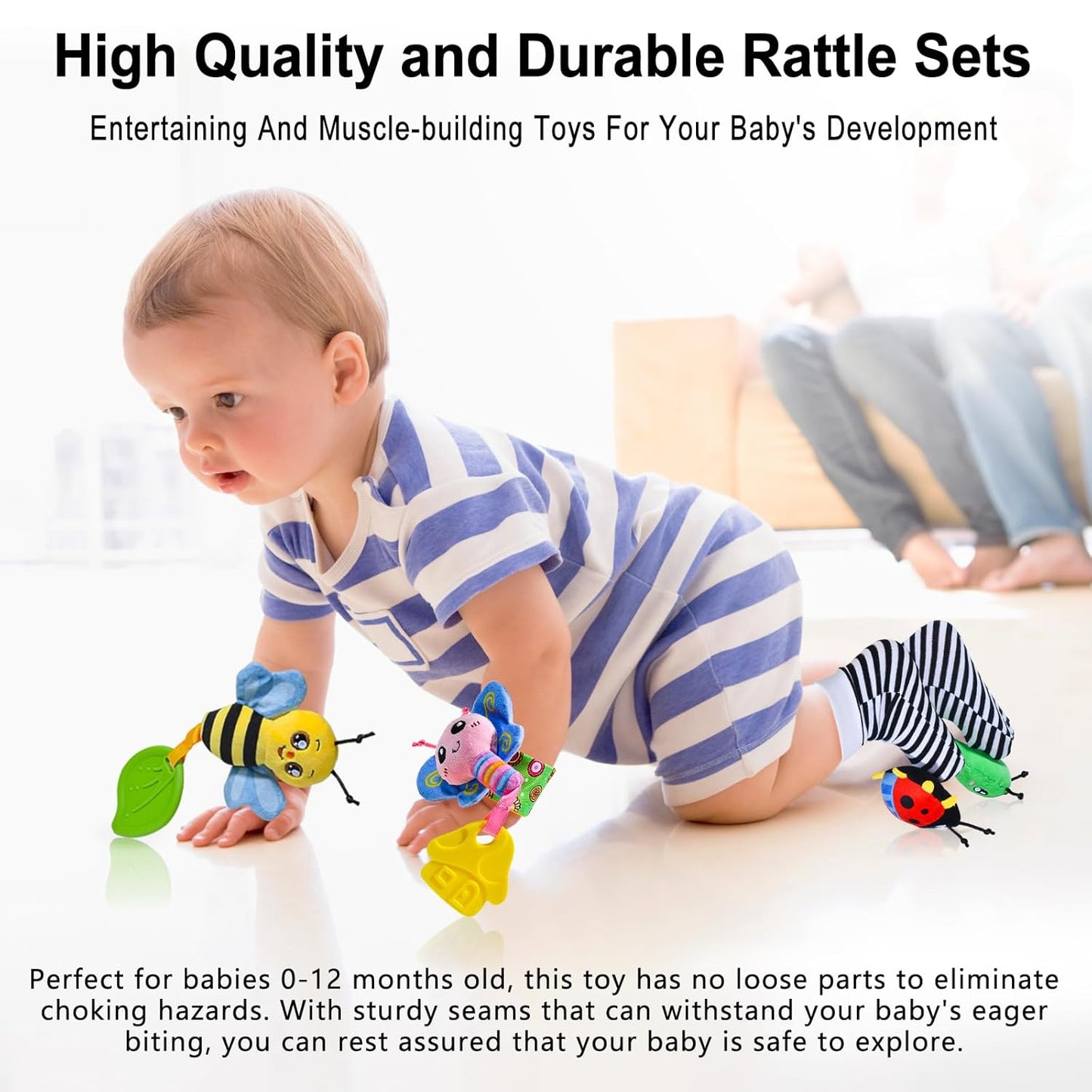 Baby Toys 0-6 Months,Baby Rattles Toy 0-12 Months, Baby Wrist Rattle Socks & Foot Finder - Newborn Toys Hand & Feet Toy for 0-12 Months,Teething Toy for Infants, Shower Gifts for Newborn Boys Girls