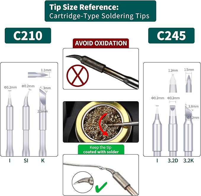 YIHUA 982 Precision Soldering Iron Station Kit with LCD Display, 3 Soldering Tips C245 Cartridge Compatible, Solder Dispenser and 4 Memory Channels, Auto Shutdown, Rapid Heating for Micro Soldering