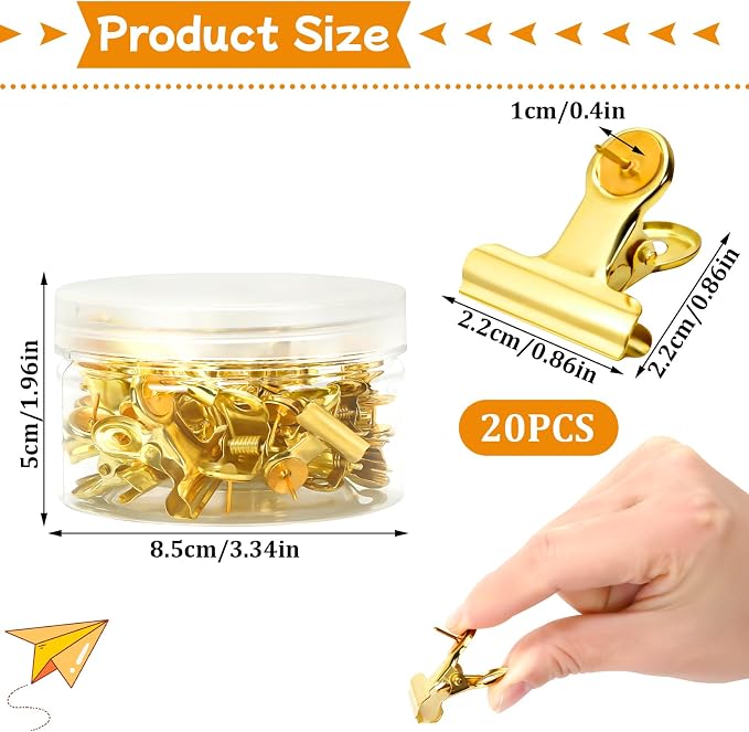 SANNIX 20 Pcs Metal Push Pin Clips 22mm