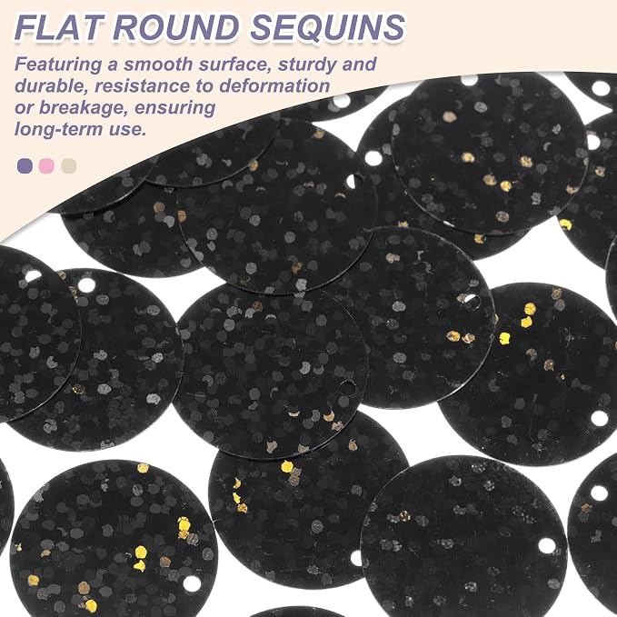 MECCANIXITY 700 Pcs Flat Round Sequins 15mm/0.6 Inch Loose Paillettes Craft
