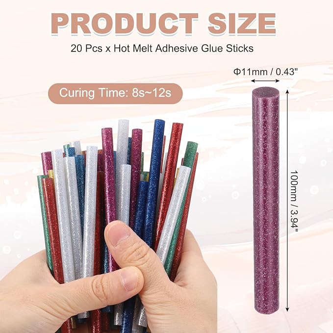 PATIKIL Hot Glue Sticks for Glue Gun, Rose Red