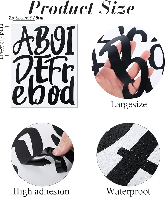 Outus 576 Pcs 8 Sheets Letters Stickers Vinyl Alphabet Number Decals Back to
