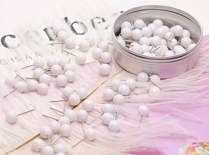 Tupalizy 100PCS 1/4 Inch Small Round Head Map Tacks Pins