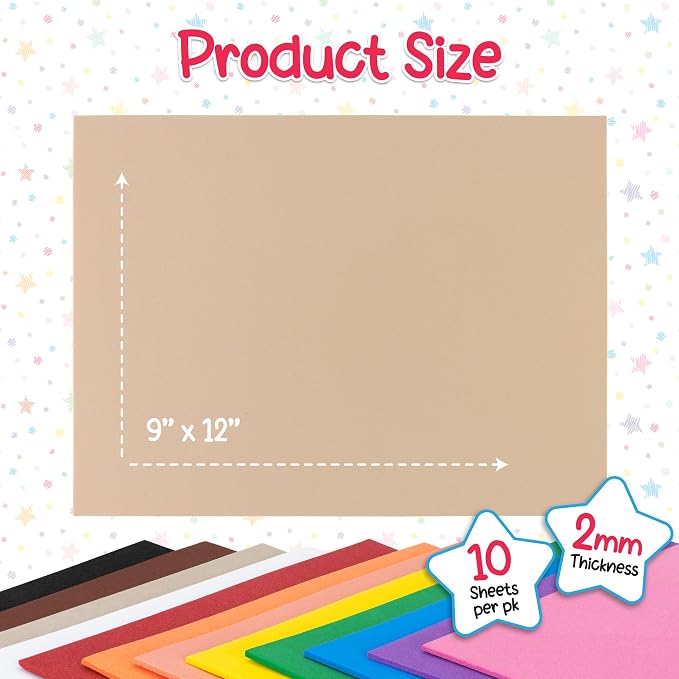 Hygloss Craft Foam Sheets, Tan 10 Count