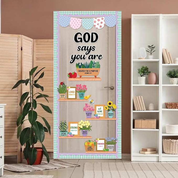 Christian Bulletin Board Set God Says You are Religious Classroom Decoration