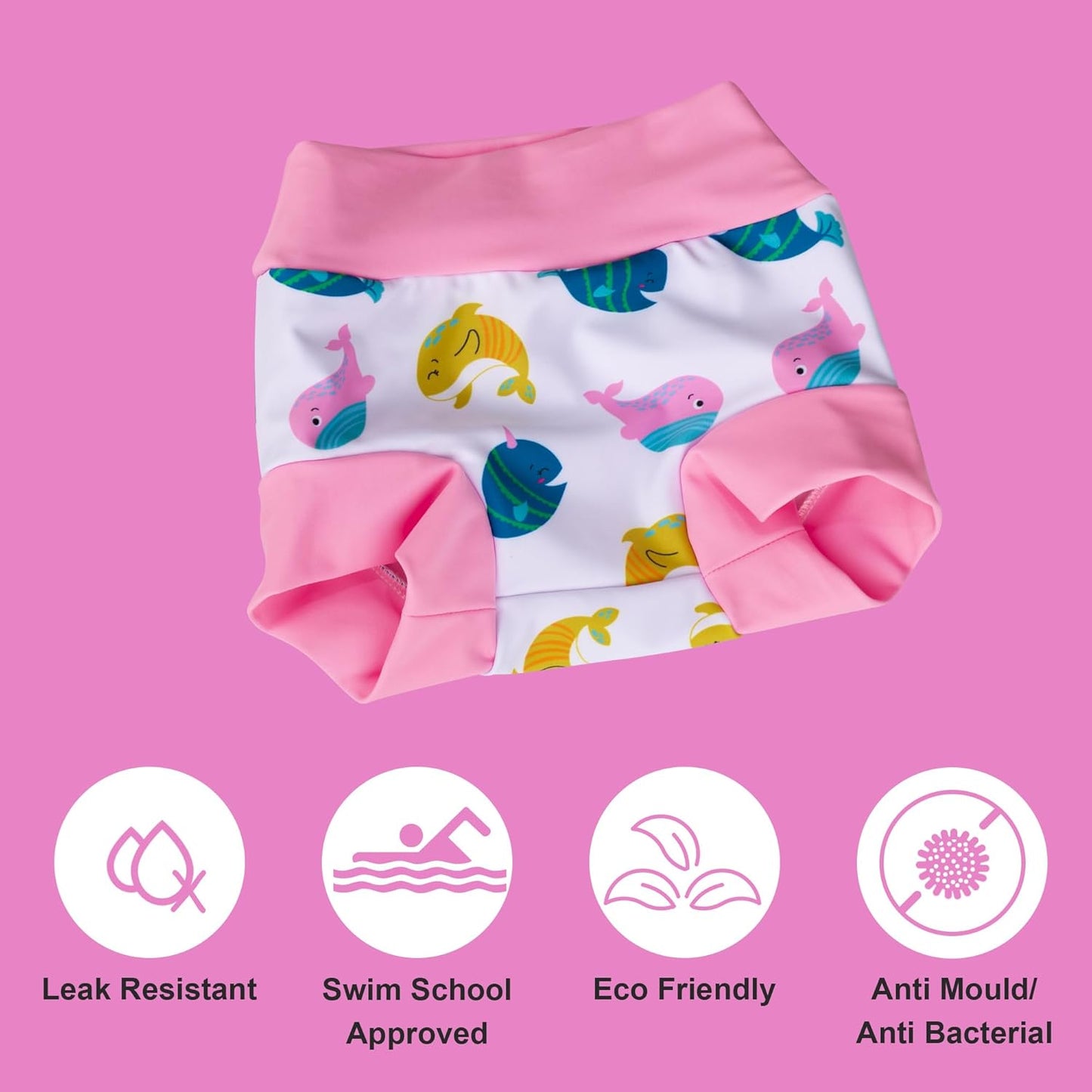 BIG ELEPHANT Baby Swim Diapers 3/6 Pack – Reusable Waterproof Diapers, Soft Breathable Swimwear for Boys and Girls
