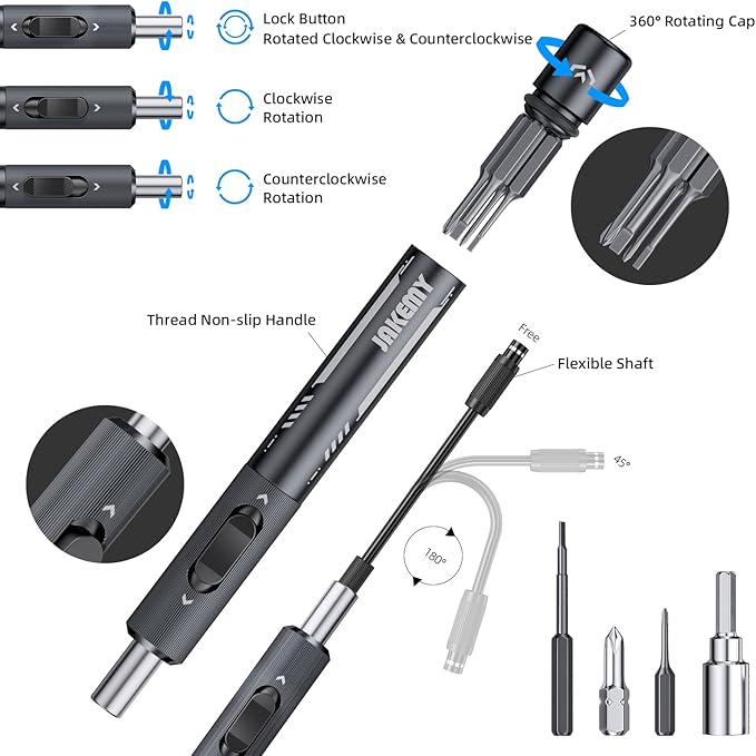 Metal Small Ratchet Screwdriver Set, JAKEMY Portable Ratcheting Screwdriver Kit with 90 Magnetic Bits and Opening Pry Tool for Laptop, Computer, MacBook, Phone, Watch, Console, Eye Glasses, DIY