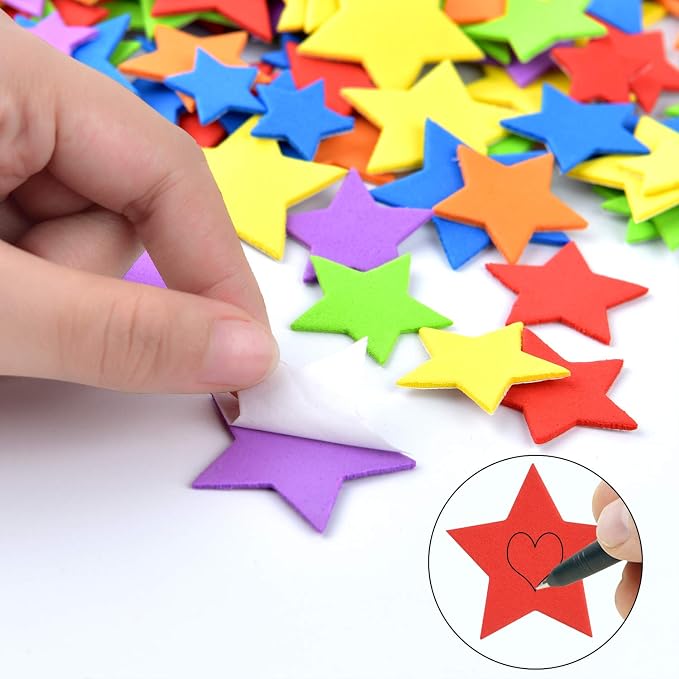 Coopay Star Foam Stickers Self-Adhesive Star Stickers Assorted Colors