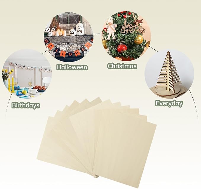 6 Pack Plywood Sheets, Unfinished Wood Boards Blanks
