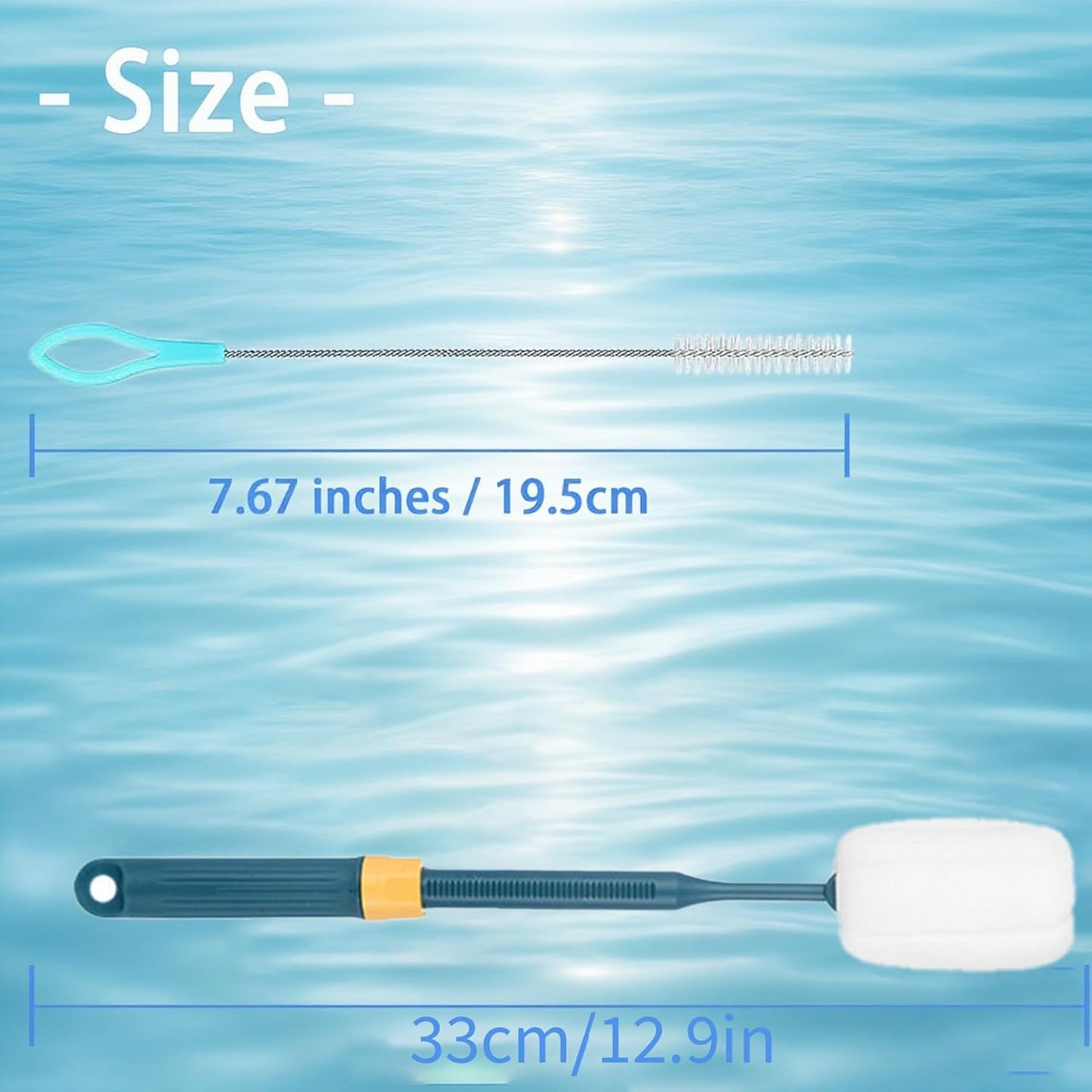 Dishwashing Foam Sponges Brush Telescopic Long Handle Scrubbing Brushes for Clean Dishes, Sinks ，Cookware，Coffee Glasses Pot Milk Cup Mugs Wine Bottle (4pcs+4straw Brush)