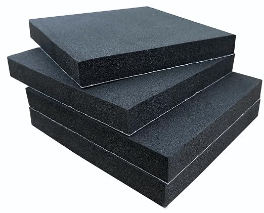 Adhesive Foam Padding, 4 Pieces 4" x 4" x 3/4" Neoprene Anti Vibration | High