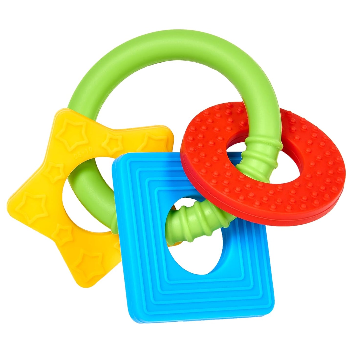 Dr. Brown's Learning Loop Baby Teether Ring, Multiple Shapes and Textures, 100% Silicone, BPA-Free, 3m+