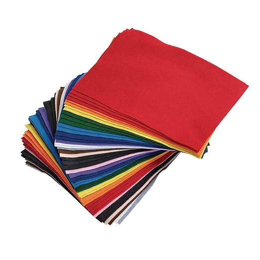 Colorations 100% Polyester Felt Sheets 9 inches x 12 inches, 13 colors