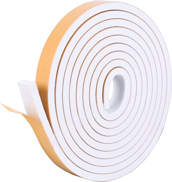 Kikerike Self Adhesive Foam Tape Weatherstrip 2In x 1In x 6.5Ft High Density