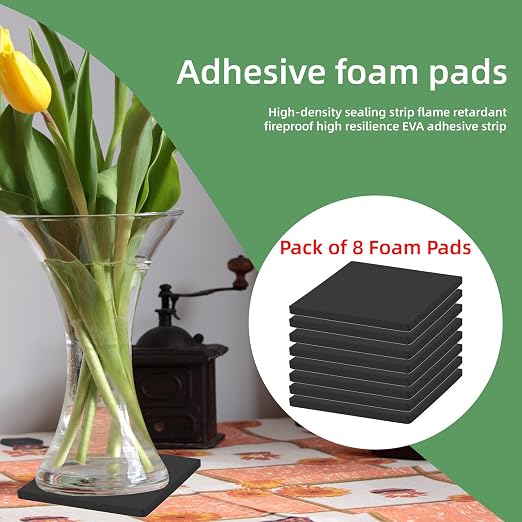8Pcs Black EVA Foam Pad 4in x 4in x 1/4in High Density Closed Cell Foam Sheet