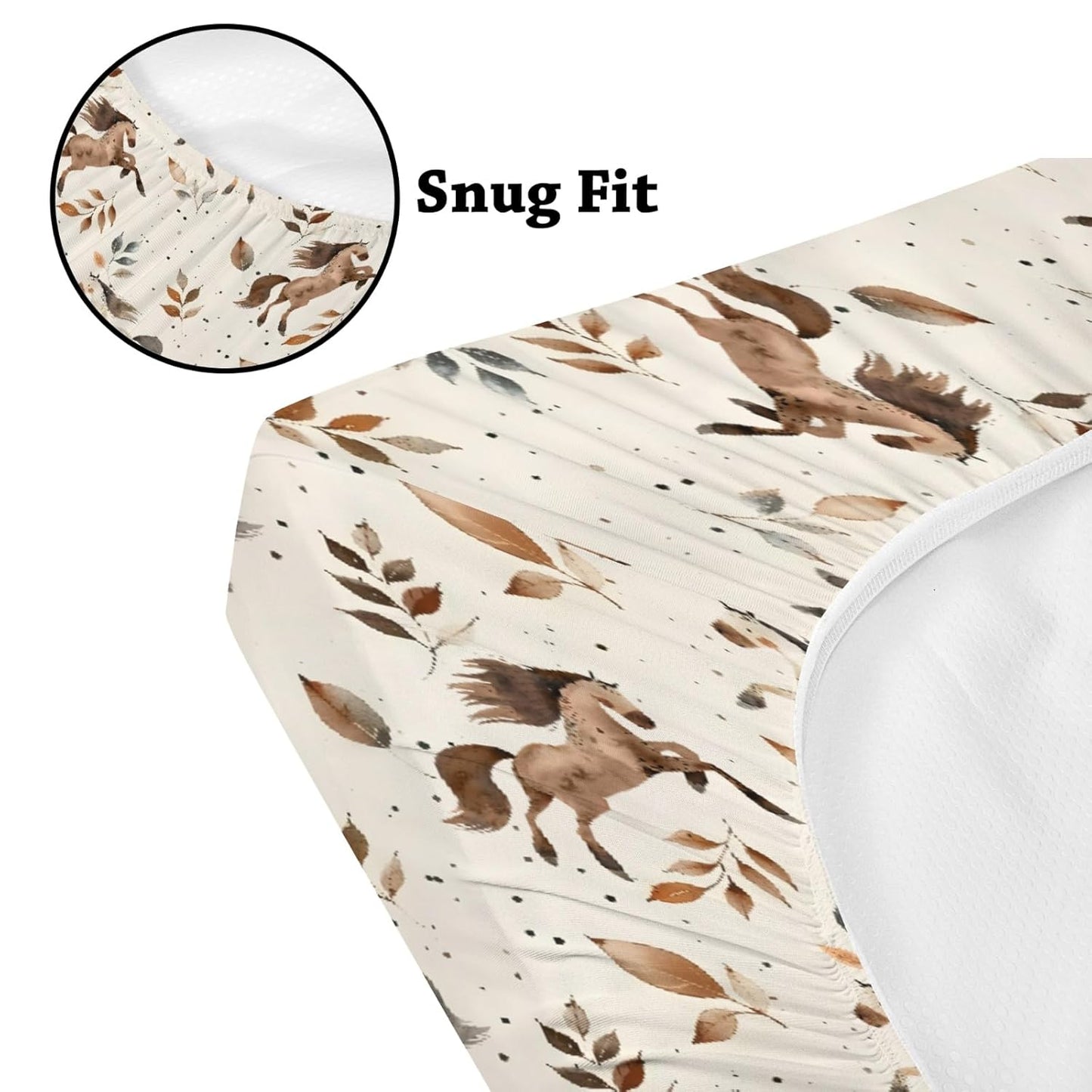 Soft 2 Pack Farm Animals Horse Leaves Highland Cow Tractor Pattern Baby Changing Pad Covers for Infant Newborn, Unisex Western Nursery Fitted Diaper Changing Table Pad Mat Sheets for Boys Girls-16x32