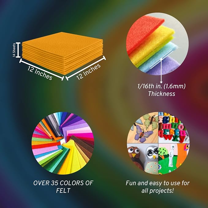 FabricLA Acrylic Felt Sheets for Crafts