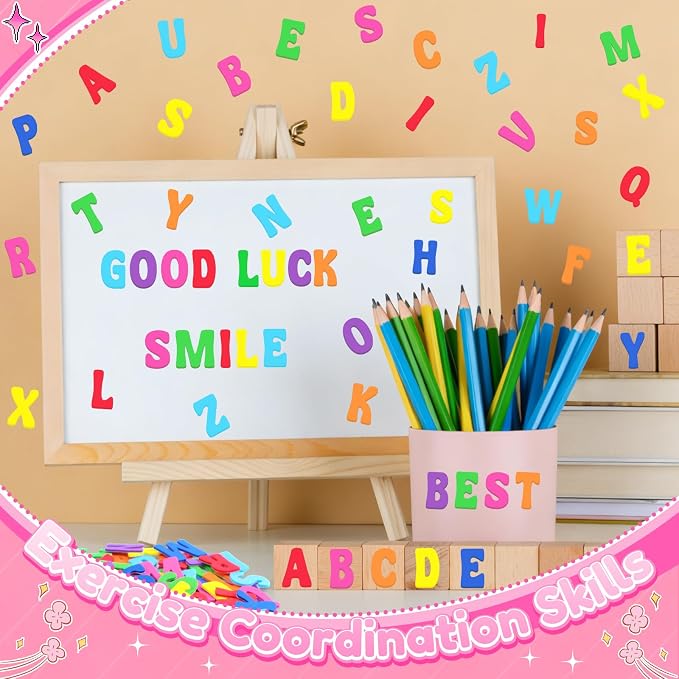 Letter Stickers, 3D Self-Adhesive Alphabet Stickers