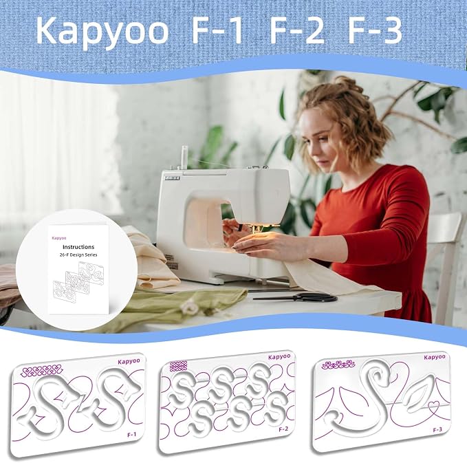 3Pcs Free Motion Quilting Templates