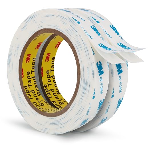 3M Double Sided Tape 0.75"×16.5Ft 2 Pack PE Foam Tape Removable | Adhesive Tape