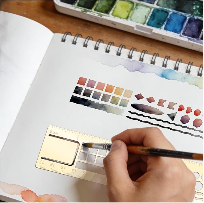 Metal Bookmark Ruler for Journals, Habit Tracker, Drawing Measuring Tools