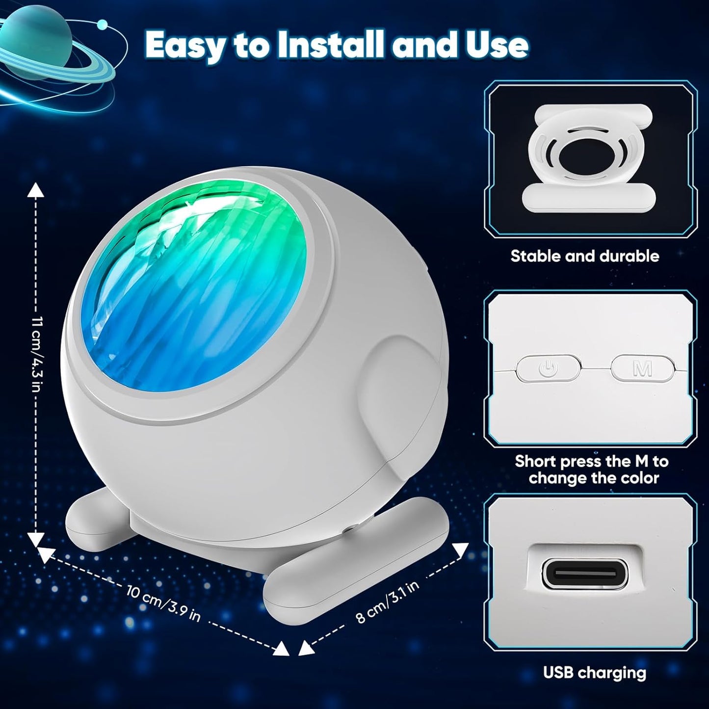Northern Lights Projector, Aurora Projector with Timer and Remote, Night Light Projector for Kids Room, Room Decor, Christmas Gifts for Adults Teens