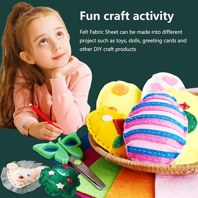 Jtnohx Color Felt, Soft Felt Sheets, 1.4mm Thick 8"x12" Handicraft Felt Fabrics