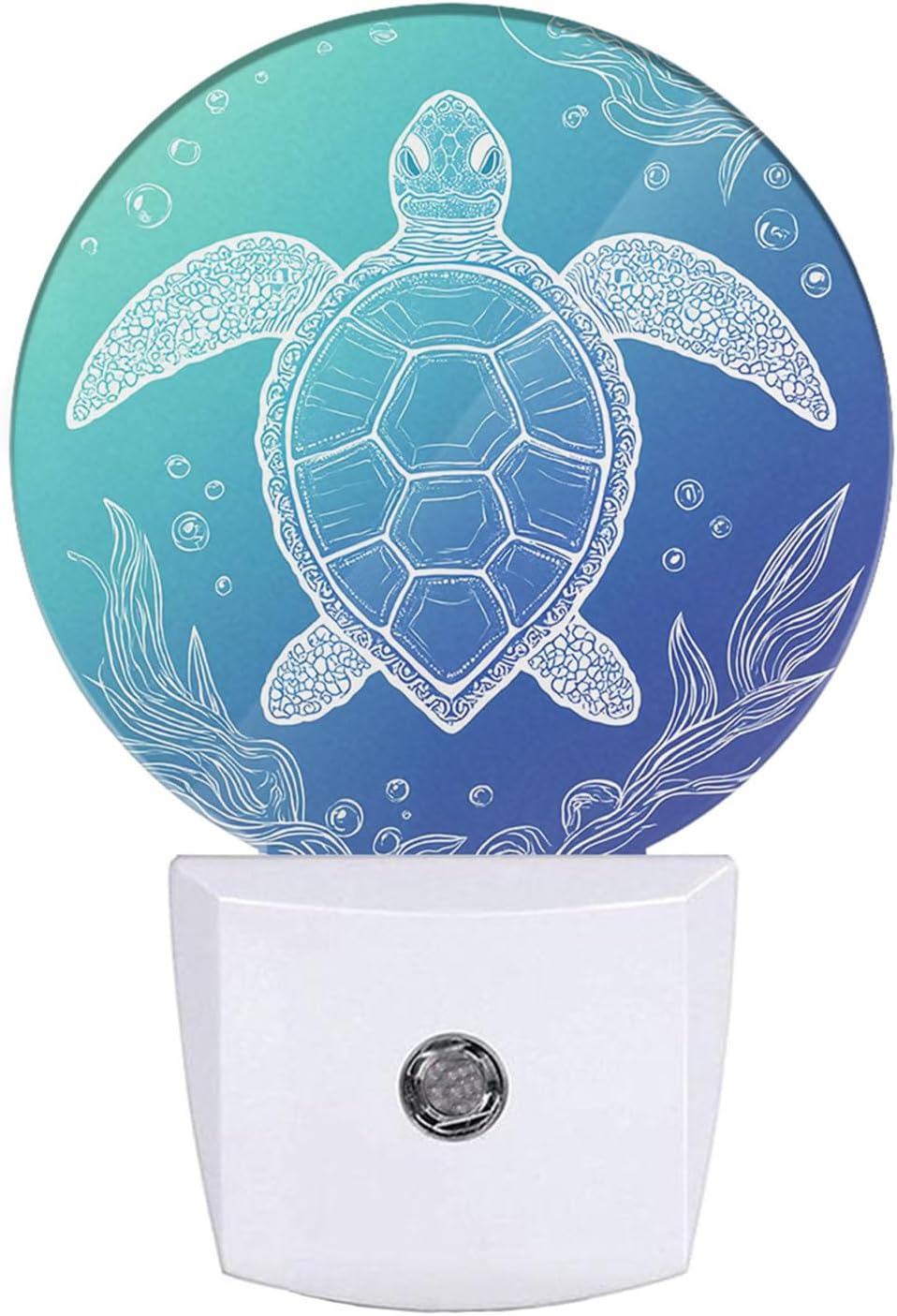 EKOBLA Blue Sea Turtle Night Light Summer Turtle Underwater Vintage Night Lights Plug into Wall Ocean Themed Led Lamp Home Decor for Living Room Bedroom, 0.5W Nightlight