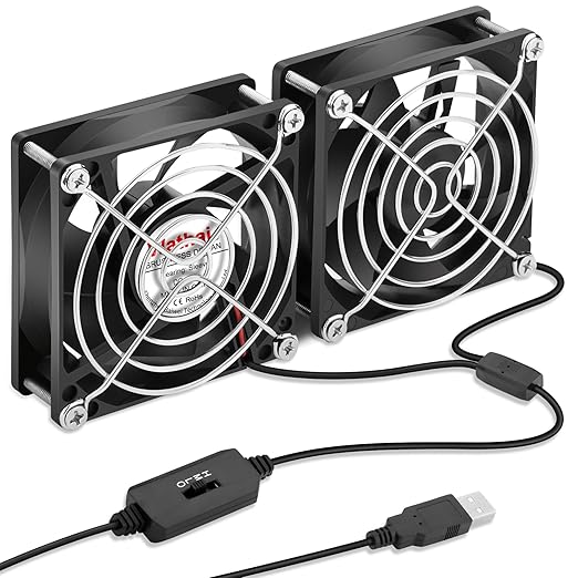 Wathai 80mm x 80mm x 25mm USB Fan 5V for Computer Laptop Router DVR Xbox Cooling 2 Packs