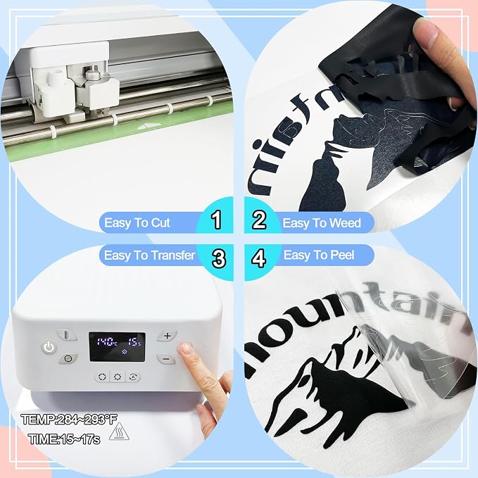 Black Heat Transfer 3D Puff Vinyl 10 Inch * 6 Foot Puff HTV Heat Transfer Vinyl