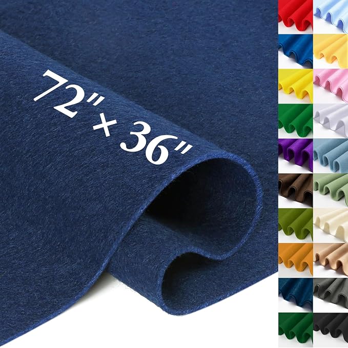 Navy Fabric Sheet 72" X 36", 1.4mm Thick Large Soft Durable Flexible Craft Felt