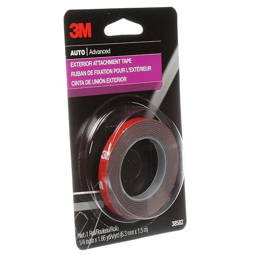 3M Auto Exterior Attachment Tape, 1/4 in x 5 ft, Heavy Duty Double-Sided