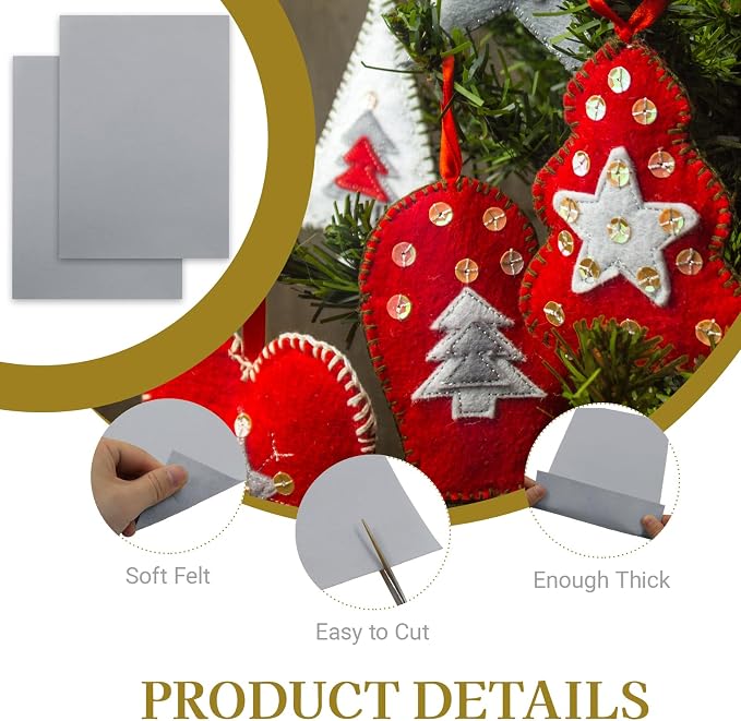 12 Pcs Felt Sheets, 7x11 Inch Stiff Felt