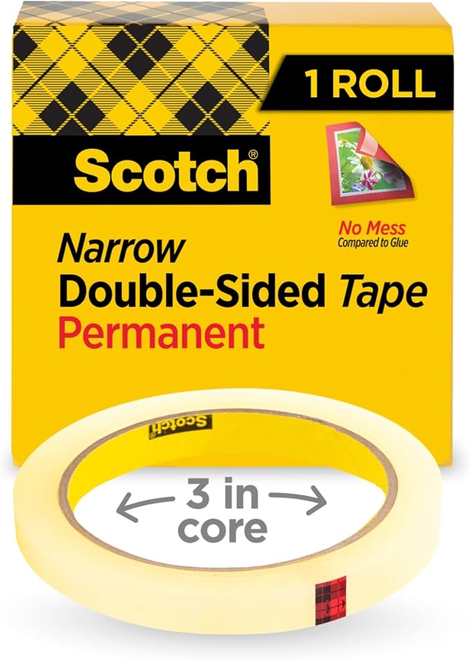 Double Sided Office Tape, 1/2" x 36 yards