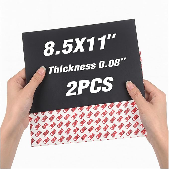 80Mil Magnetic Sheets with Adhesive 8.5" x 11", Self Sticky Anisotropic Sheet