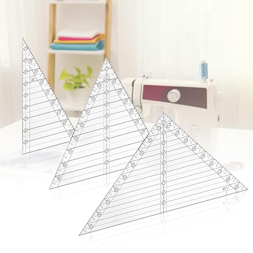 Watersay 3 Pcs 30° 45° 60° Quilting Rulers Triangle 10 Inches Templates Acrylic
